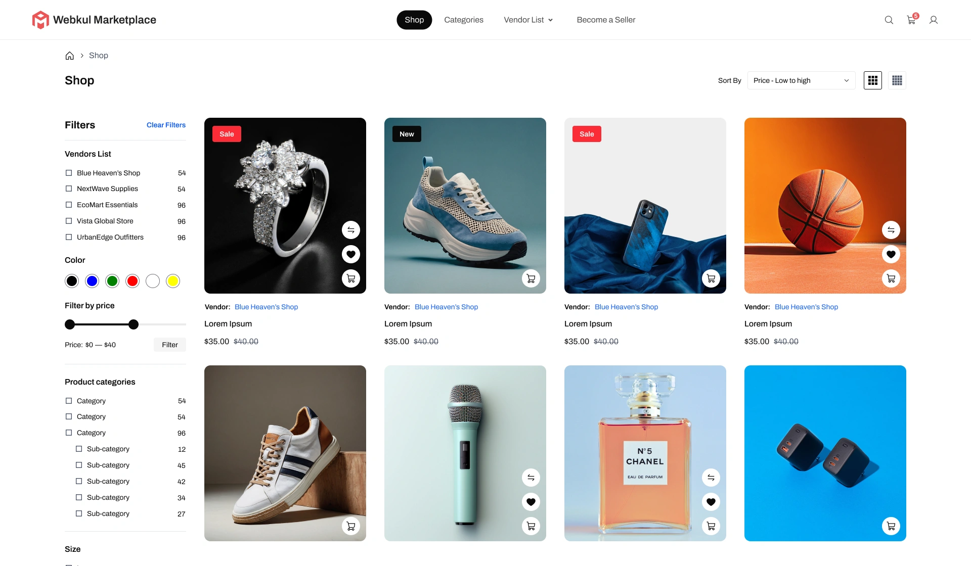 Marketplace Product Directory & Catalog