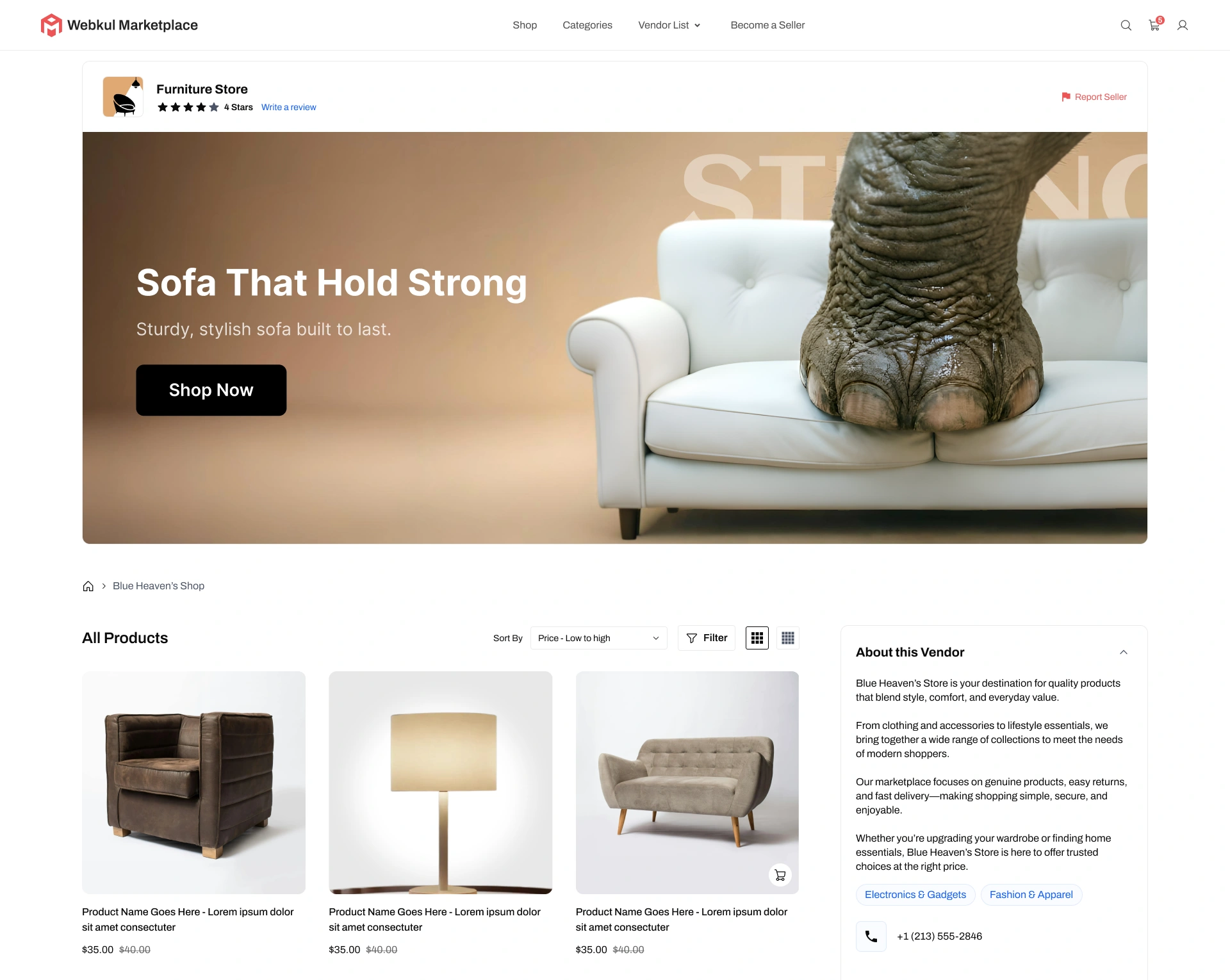 Household & Home Goods Storefront