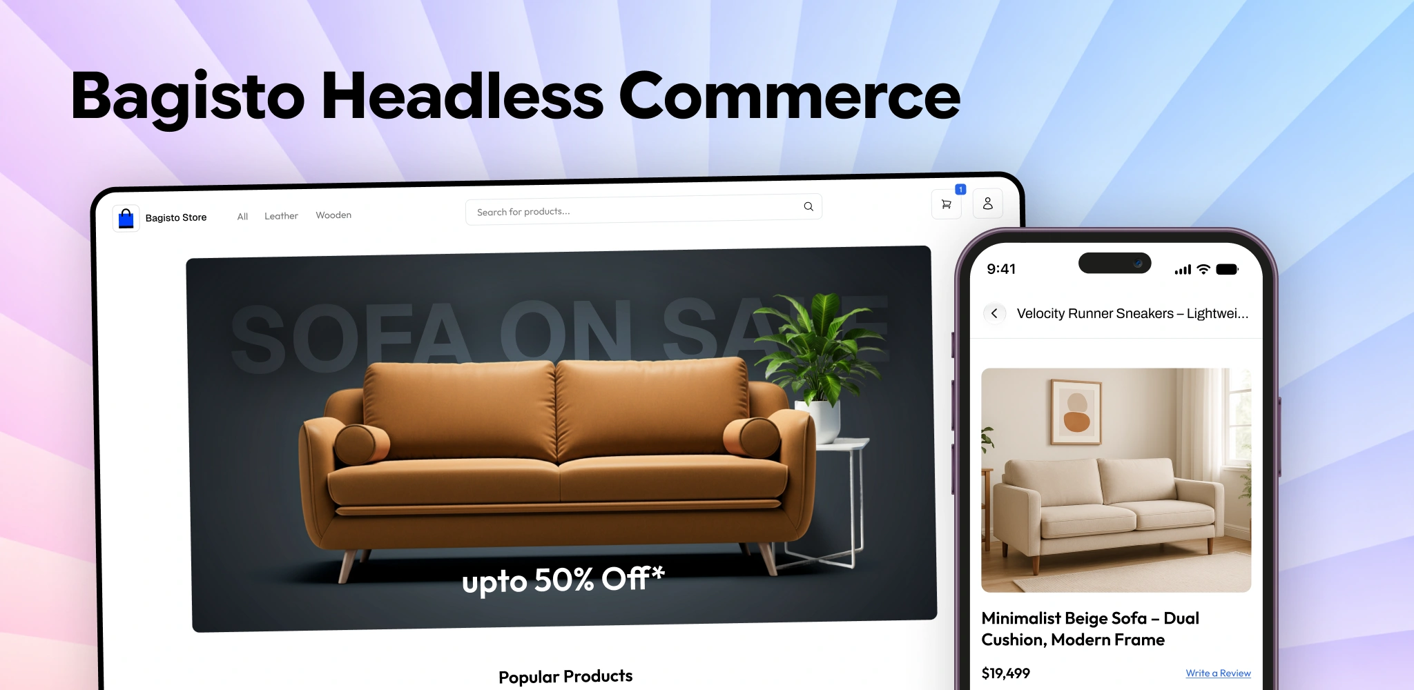 Bagisto Headless Commerce Mobile Hero