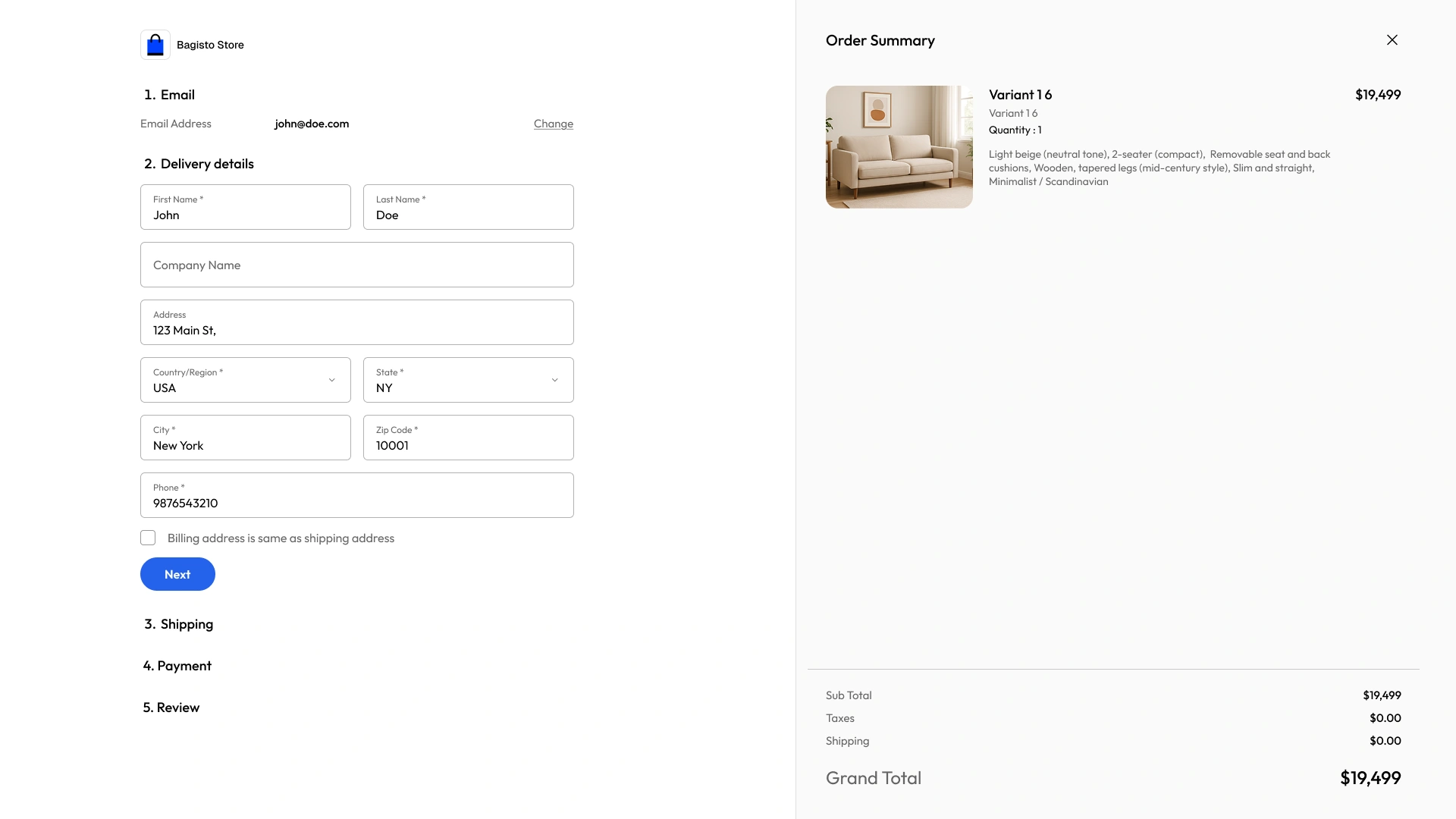 Single-Page Express Checkout