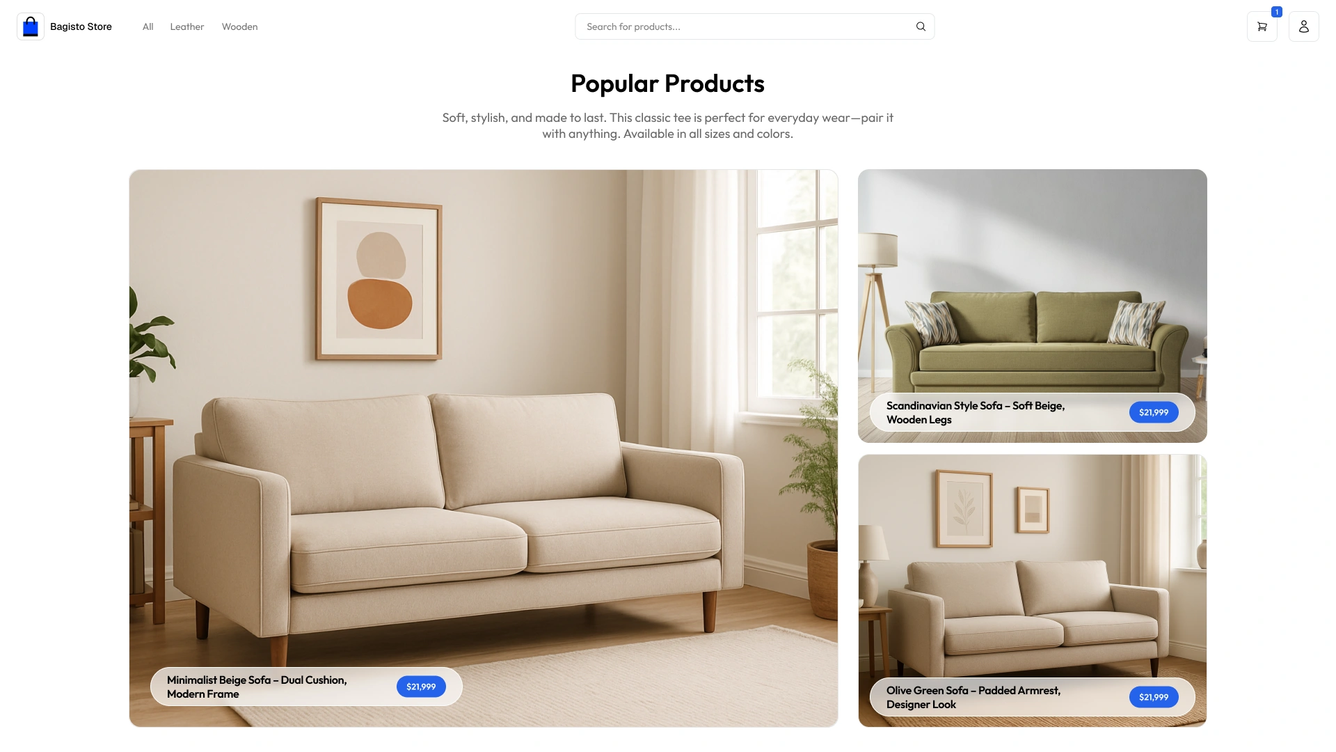 Popular Products Grid Showcase