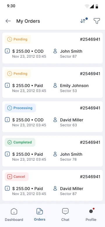 Active Delivery Orders