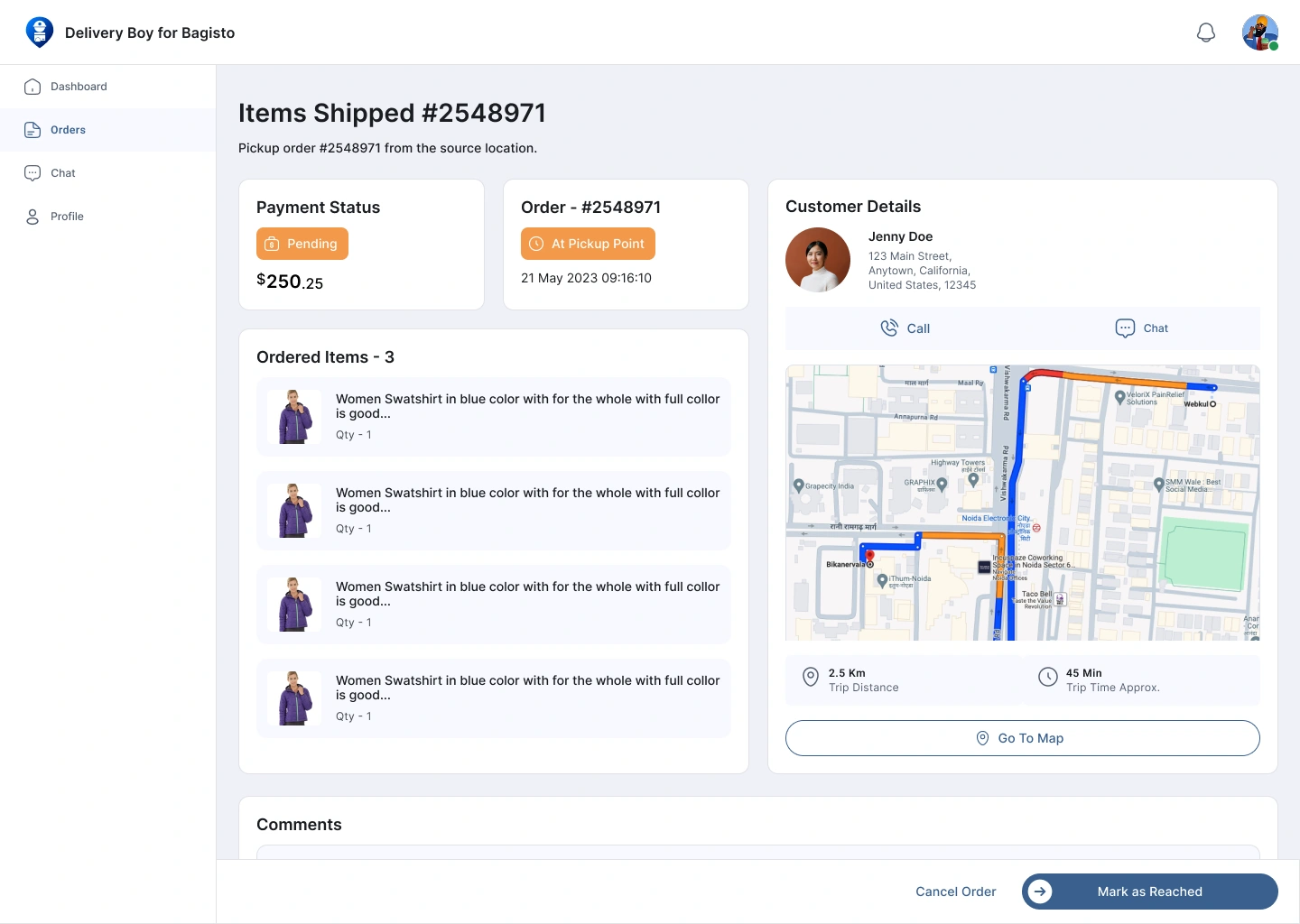 Customer Address & Location Detail View