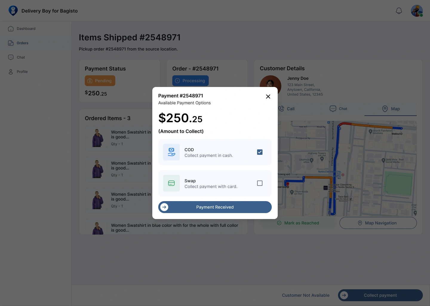 Cash on Delivery (COD) Payment Collector