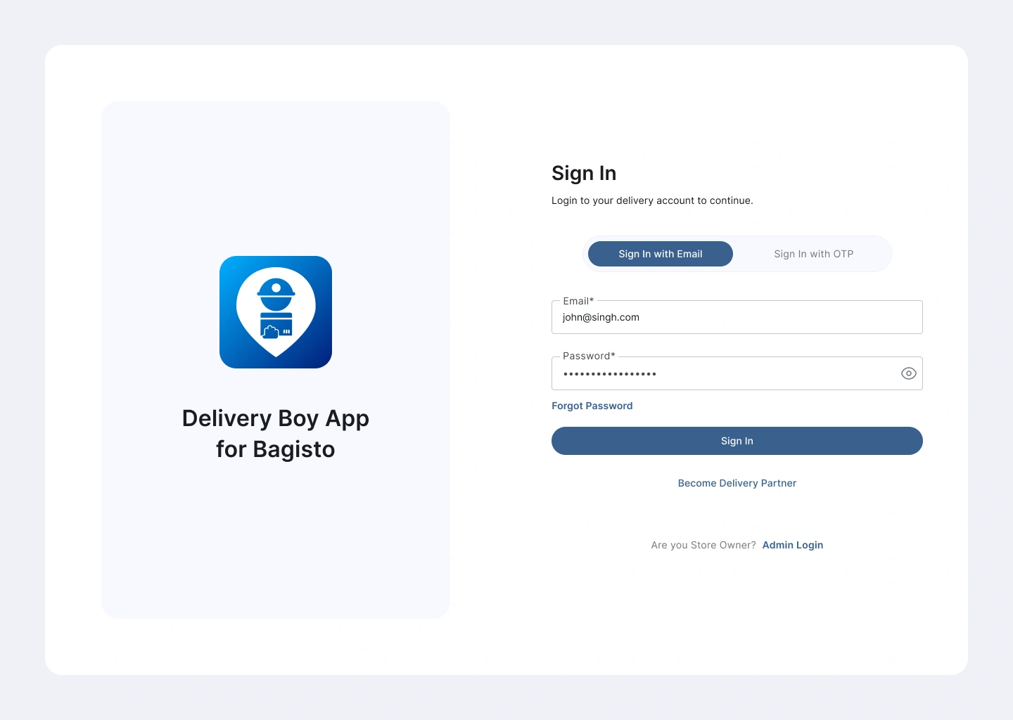 Logistics Portal Sign-In