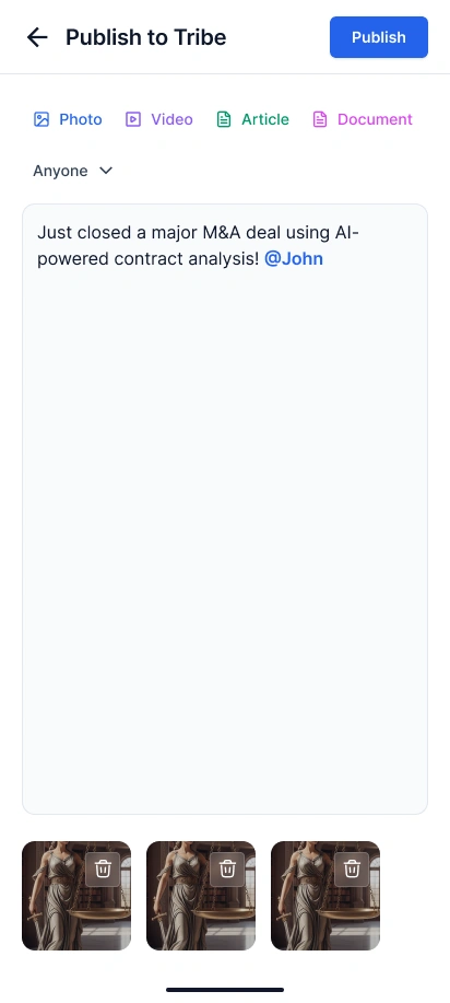 Publish to Tribe