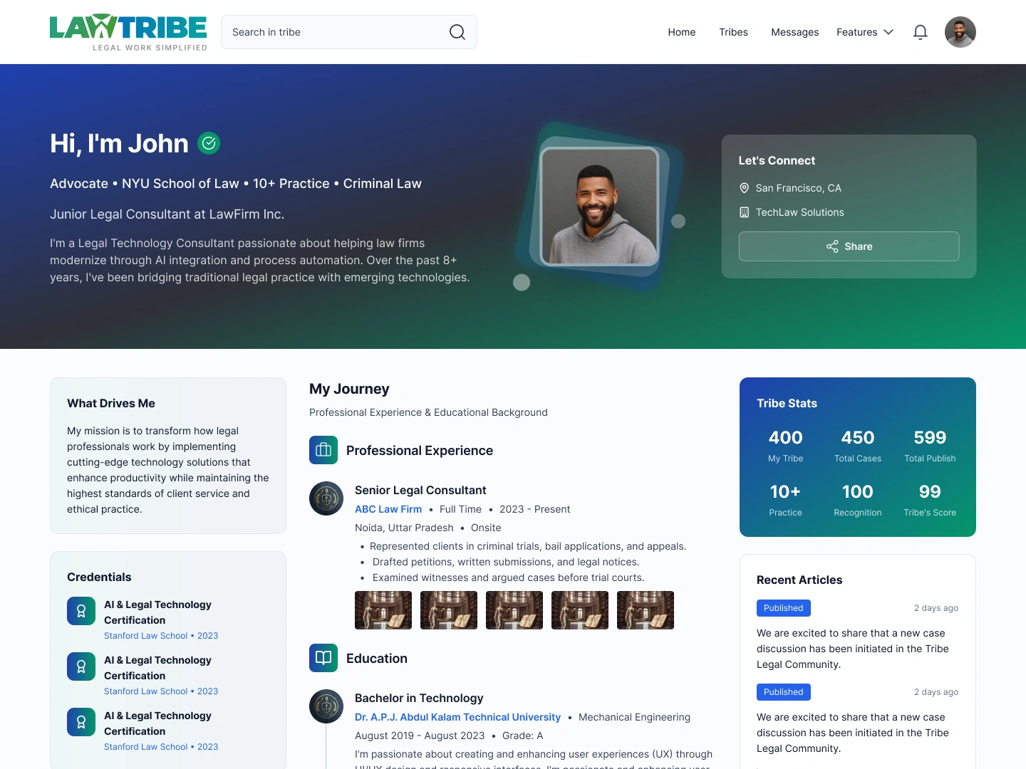 Public Practitioner Profile (Light Mode)